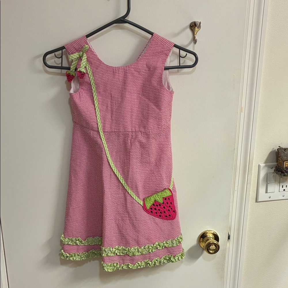 Blueberi Boulevard Pink and Green Kids Casual Dress in Sz 6